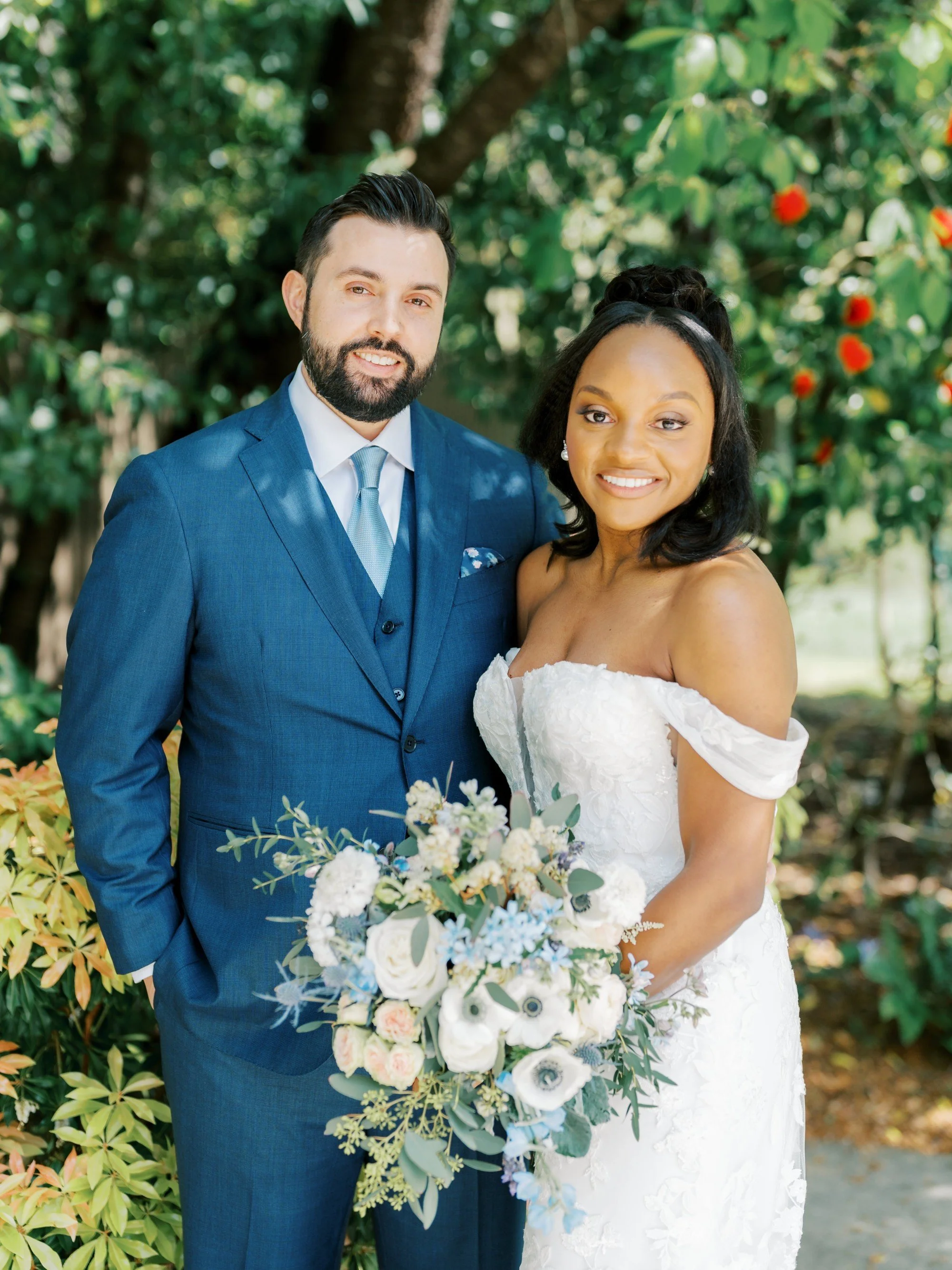 Soft pastel hues of blush, lavender, and cream set a romantic tone for Josten & Connor’s wedding at the Brazilian Room. Elegant roses and delicate anemones were paired with lush greenery, creating exquisite bouquets and dreamy floral arrangements tha