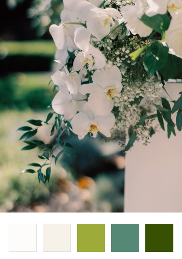 Elegant white orchids and delicate baby's breath create a refined arrangement, designed by a Napa County-based florist, with soft greenery framing the bouquet.