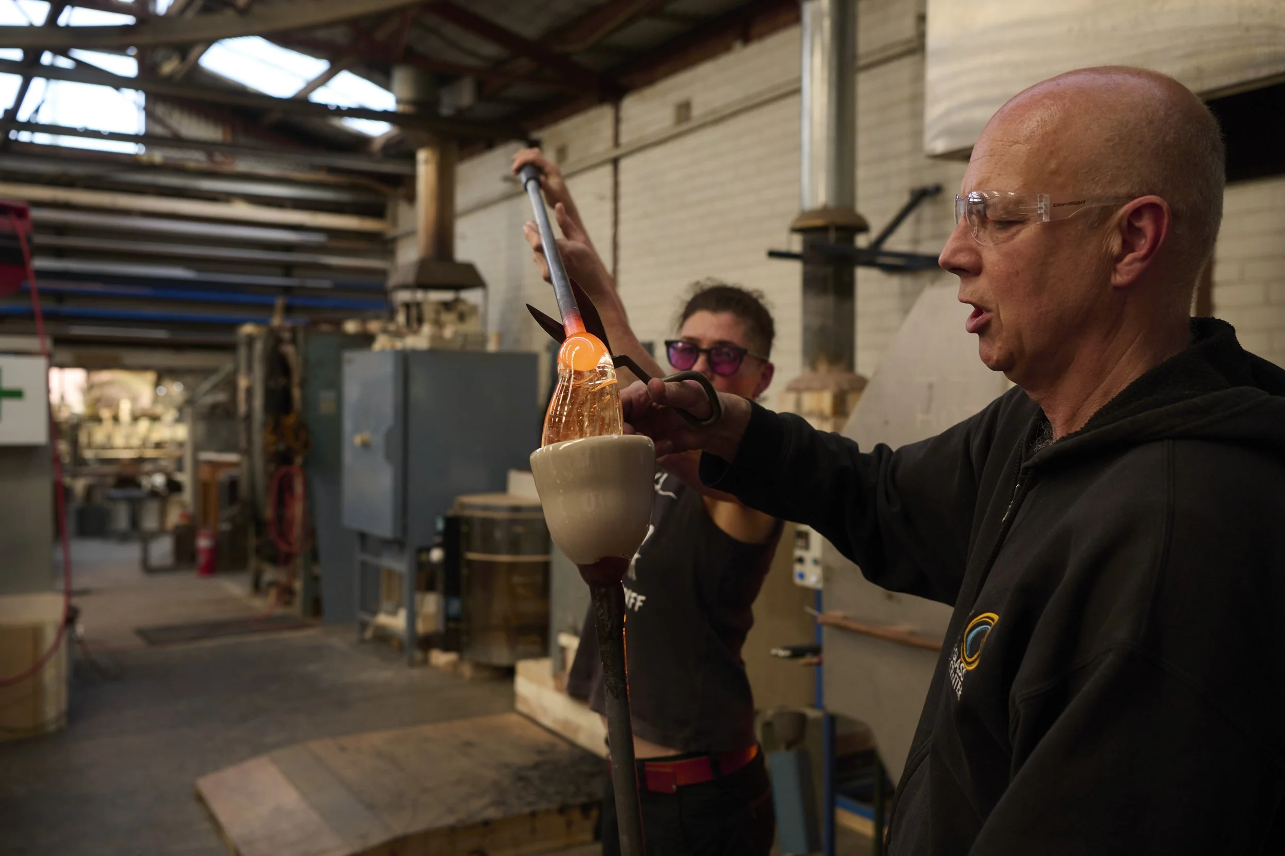 Ruth and Giles making a stuff cup