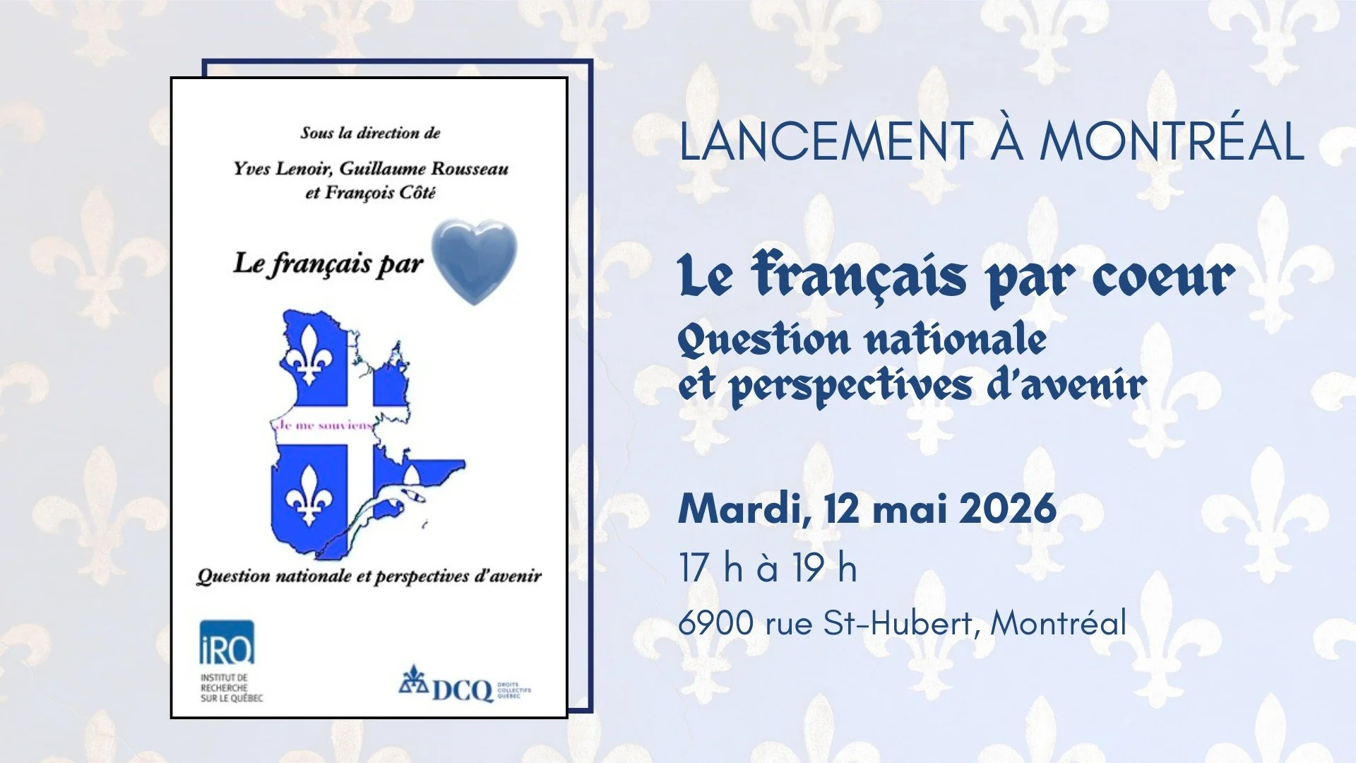 Lancement « Le français par coeur » à Montréal