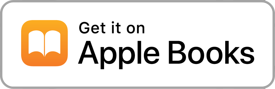 Apple Books logo with text 'Get it on Apple Books' in black and white.