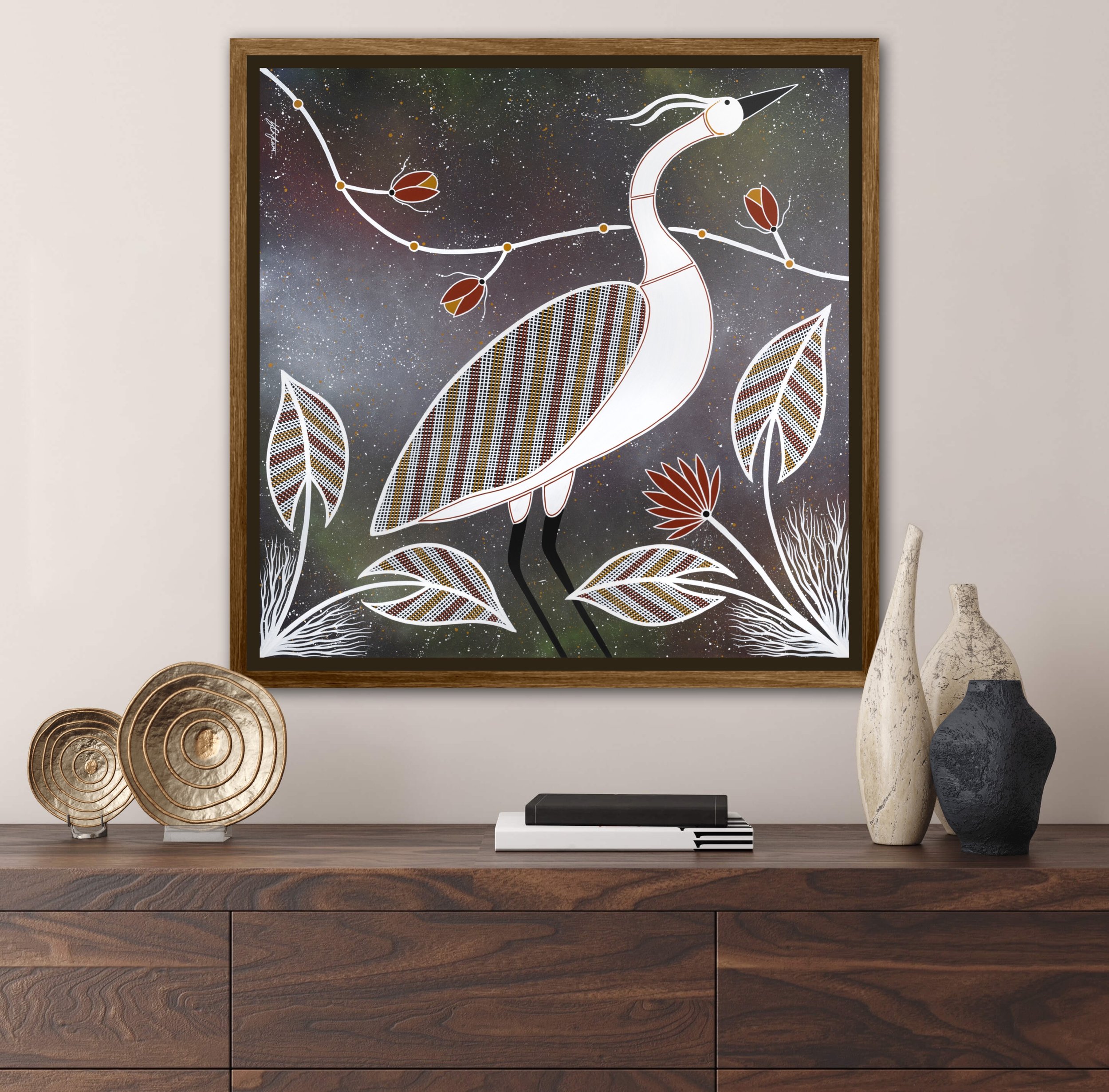 Buy First Nations Contemporary Rarrk Indigenous Art Crane Calling