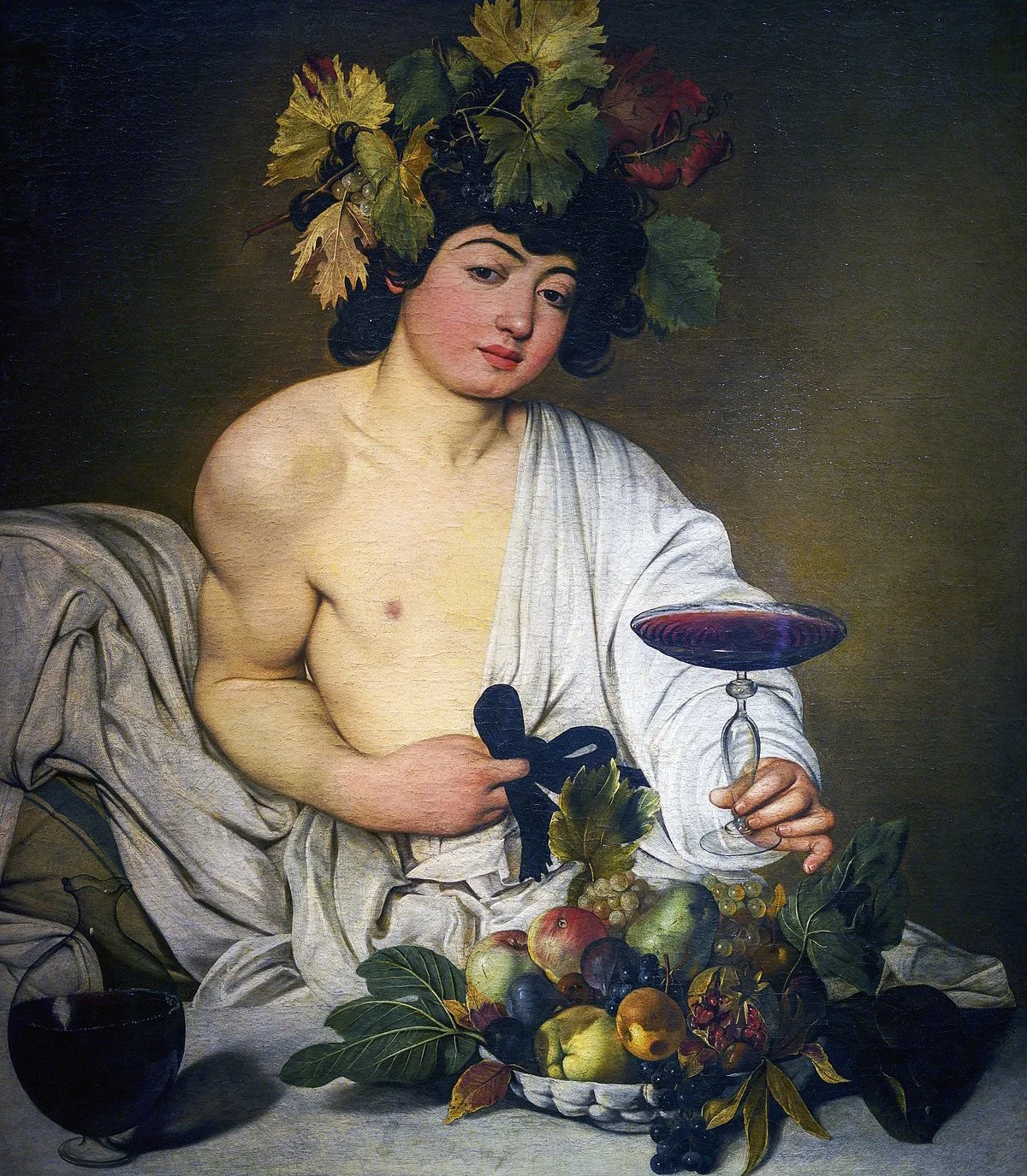   ‘Bacchus’ by Caravaggio at The Uffizi, Florence  