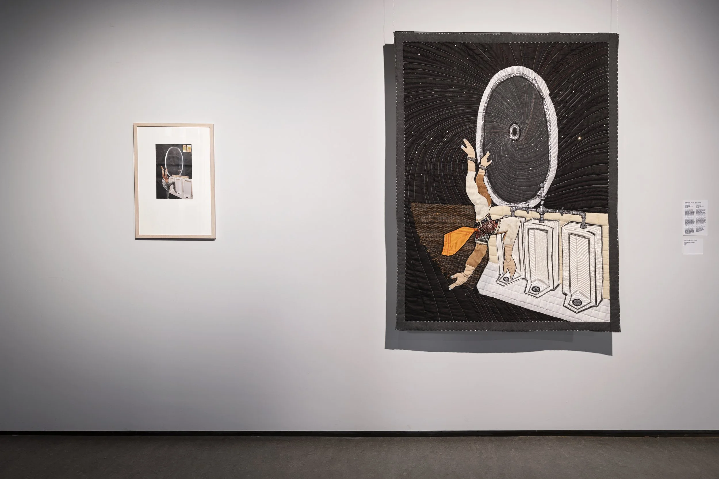 Cosmic Gloryhole, 2026 + collage, 2024 (Collection Textielmuseum).