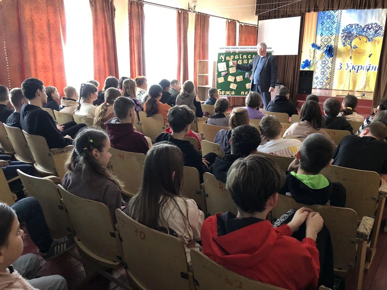 Missionary teaching at a public school