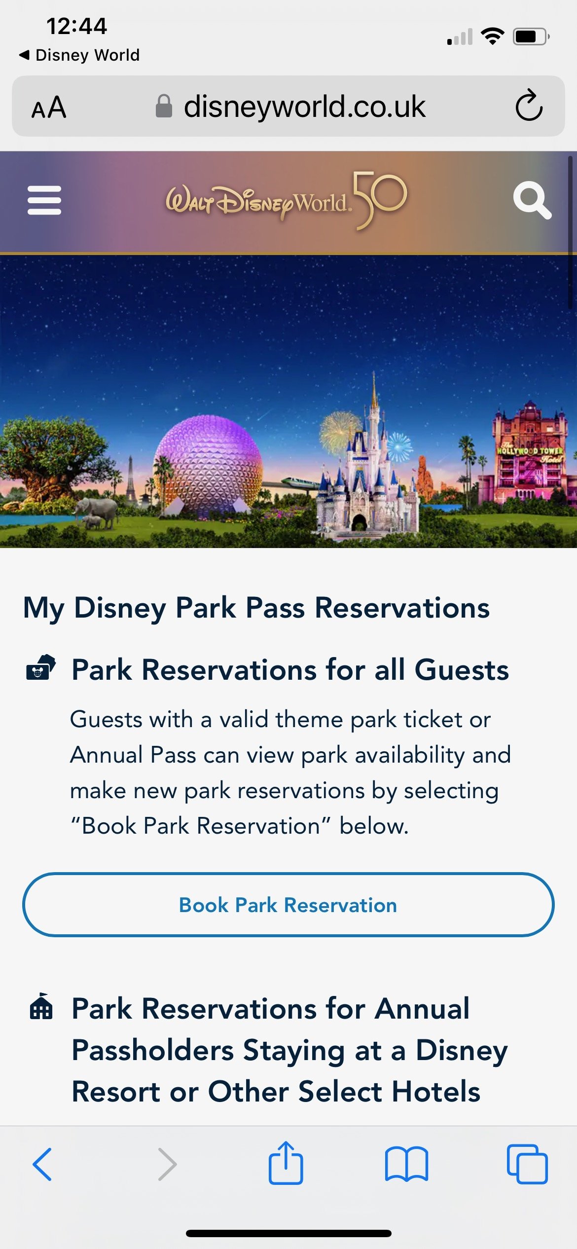 Disney World App & Park Reservations — Berryman Adventures