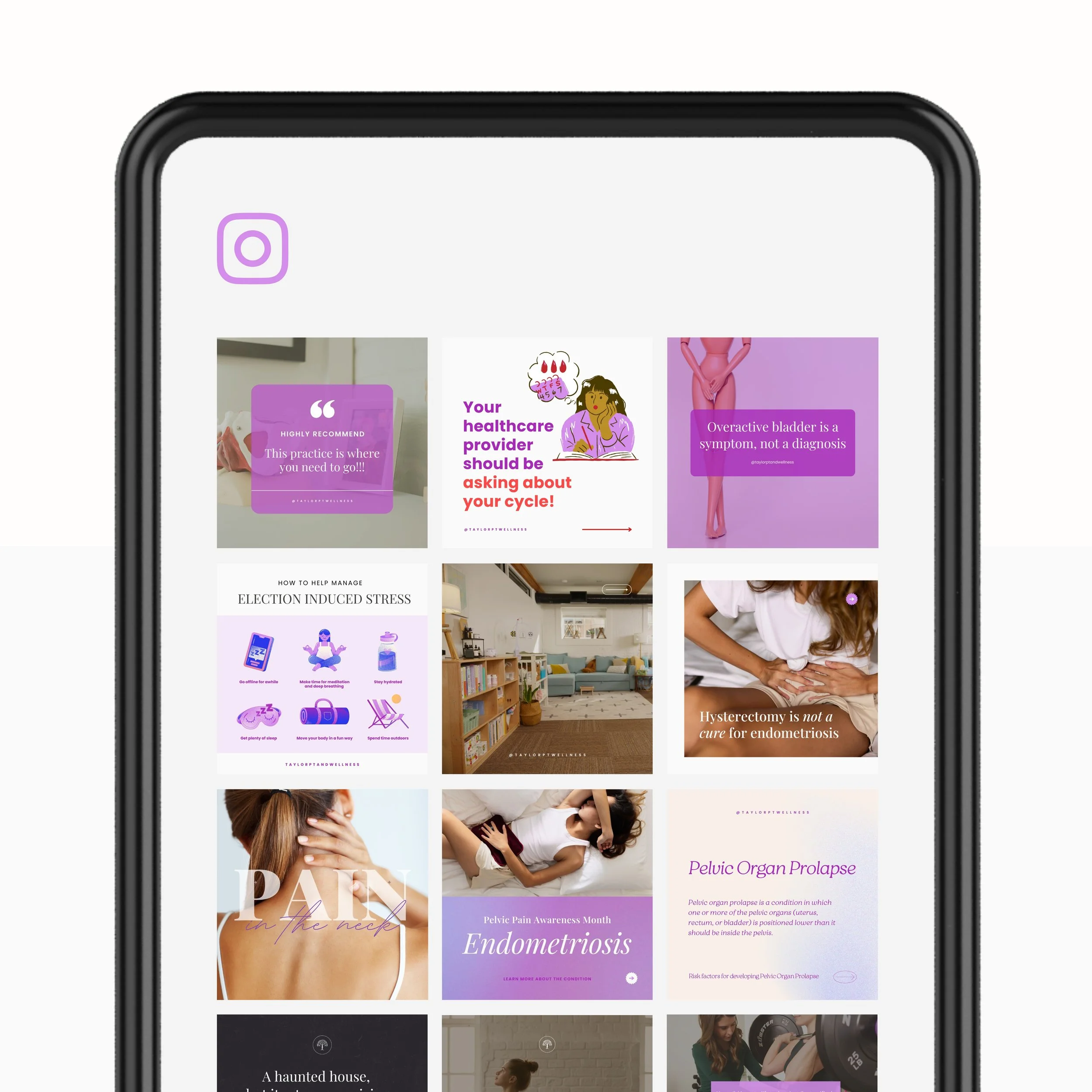 Taylor PT and Wellness Social Strategy + Content Creation