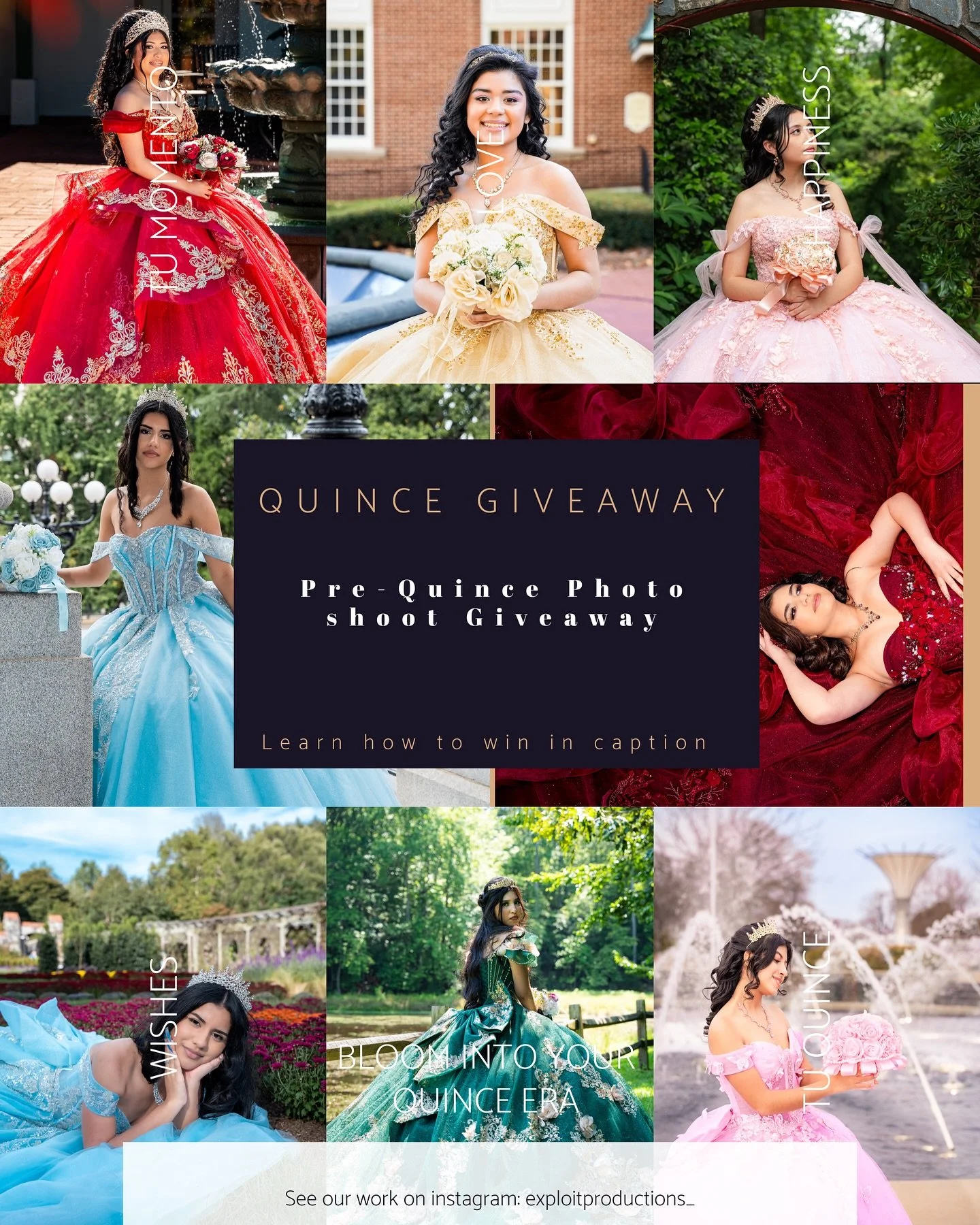 ✨ Quince Pre-Session Giveaway ✨

We know how special this season of life is, and we also understand that preparing for a quincea&ntilde;era can come with many expenses. Because of that, we want to give back and bless one deserving girl with a FREE pr