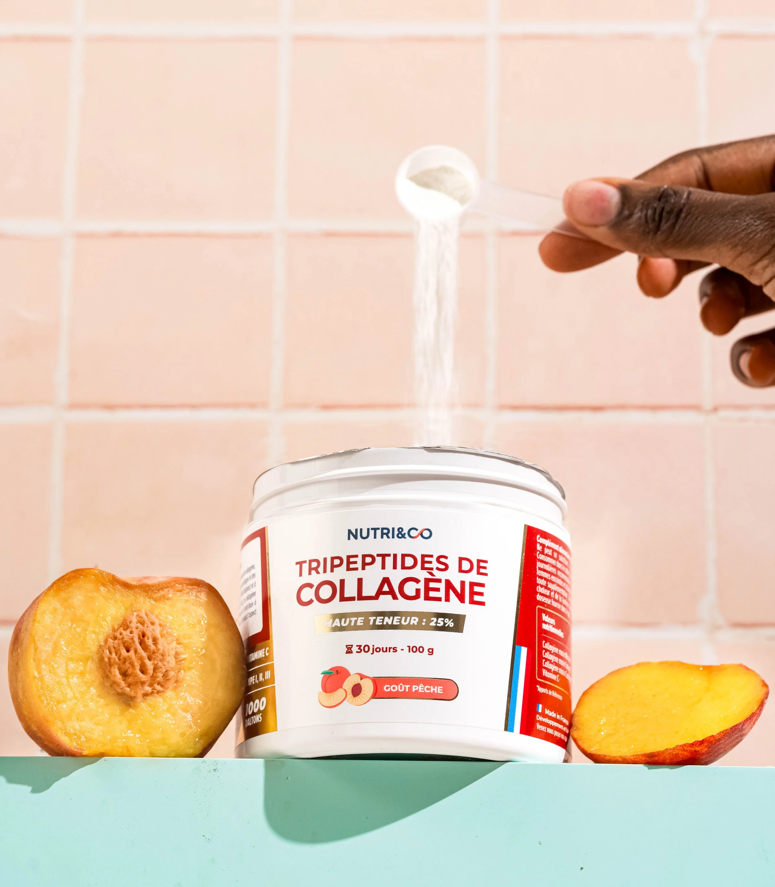 Nutri and Co collagen professional product photography in London and PARIS by Sugar Hammock Studio 
