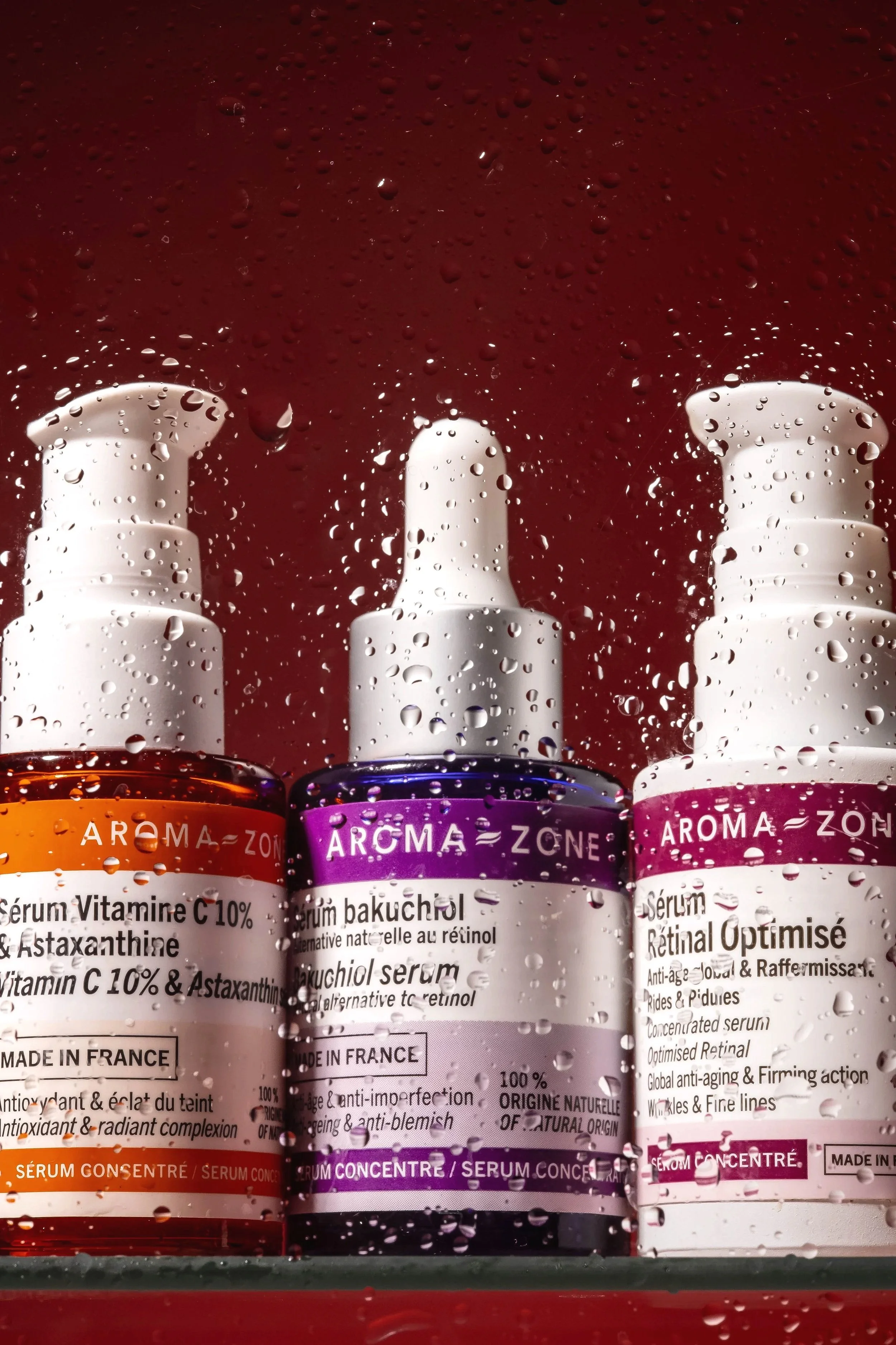 Aroma zone high-end product photography for skincare brand by Sugarhammock Studio