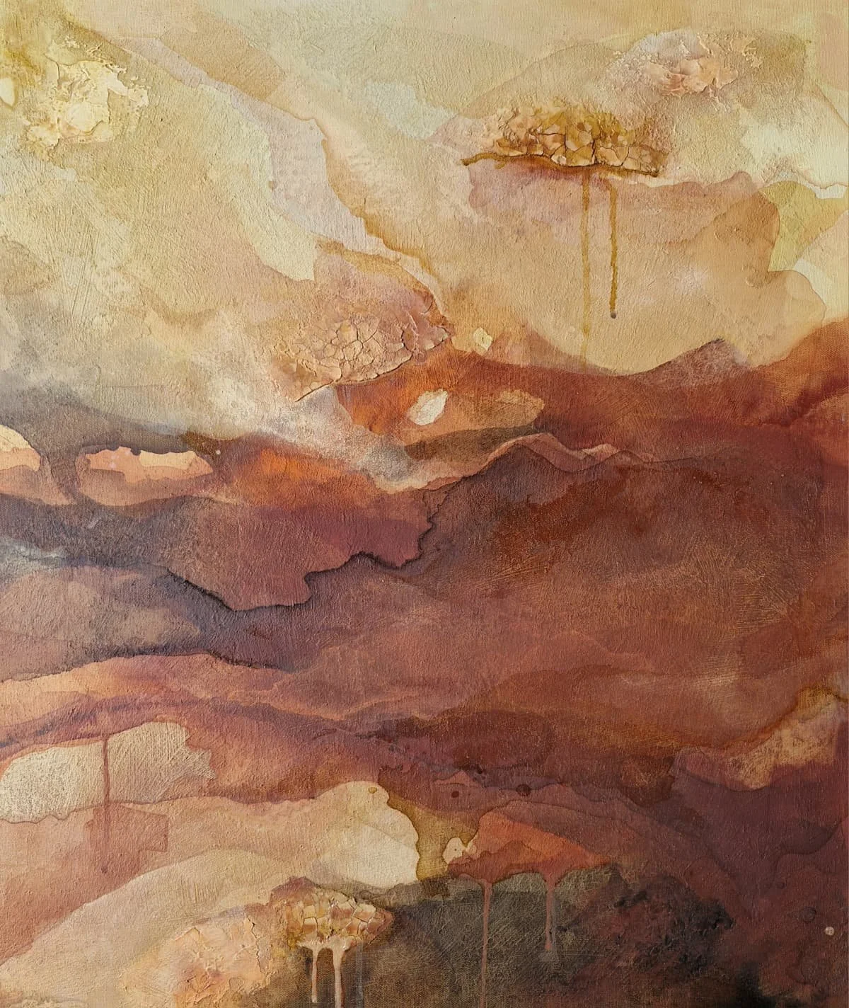 artstudioaparna abstract art Mrida series. Abstract, textural art in earth tones.