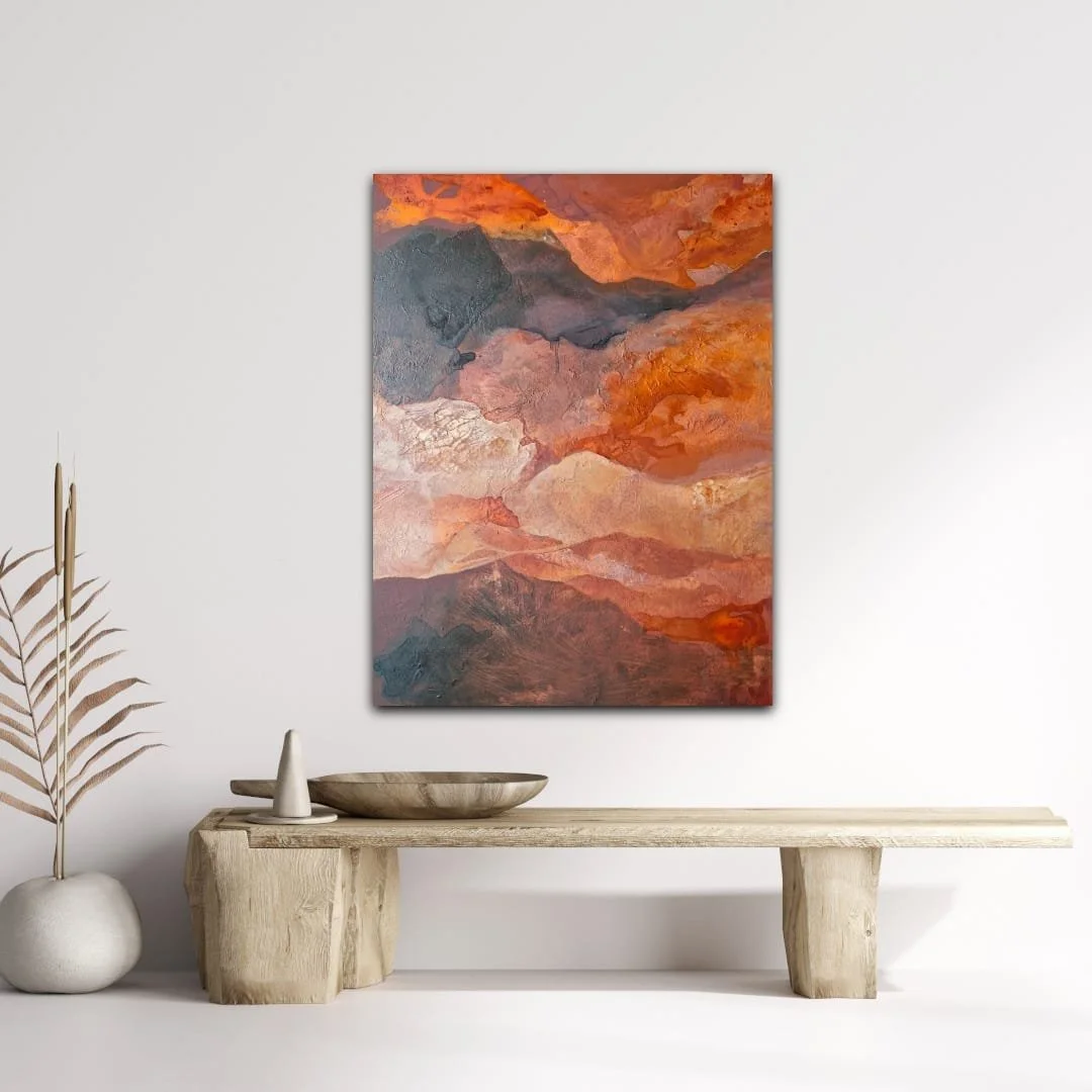 artstudioaparna abstract art Mrida series. Abstract, textural art in earth tones.