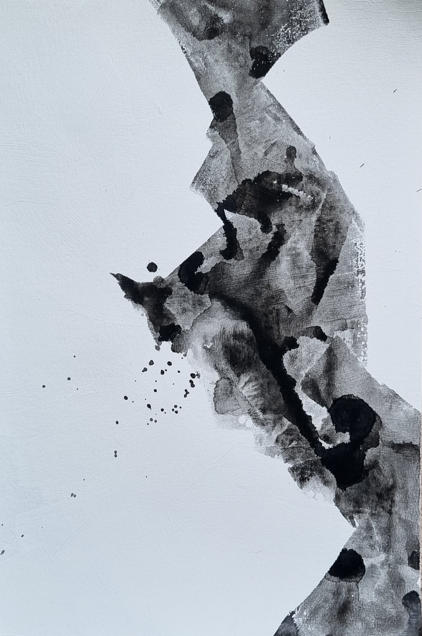Experiments in Monochrome 1 is an abstract artwork with Chinese ink and acrylic colour on 400 gsm paper