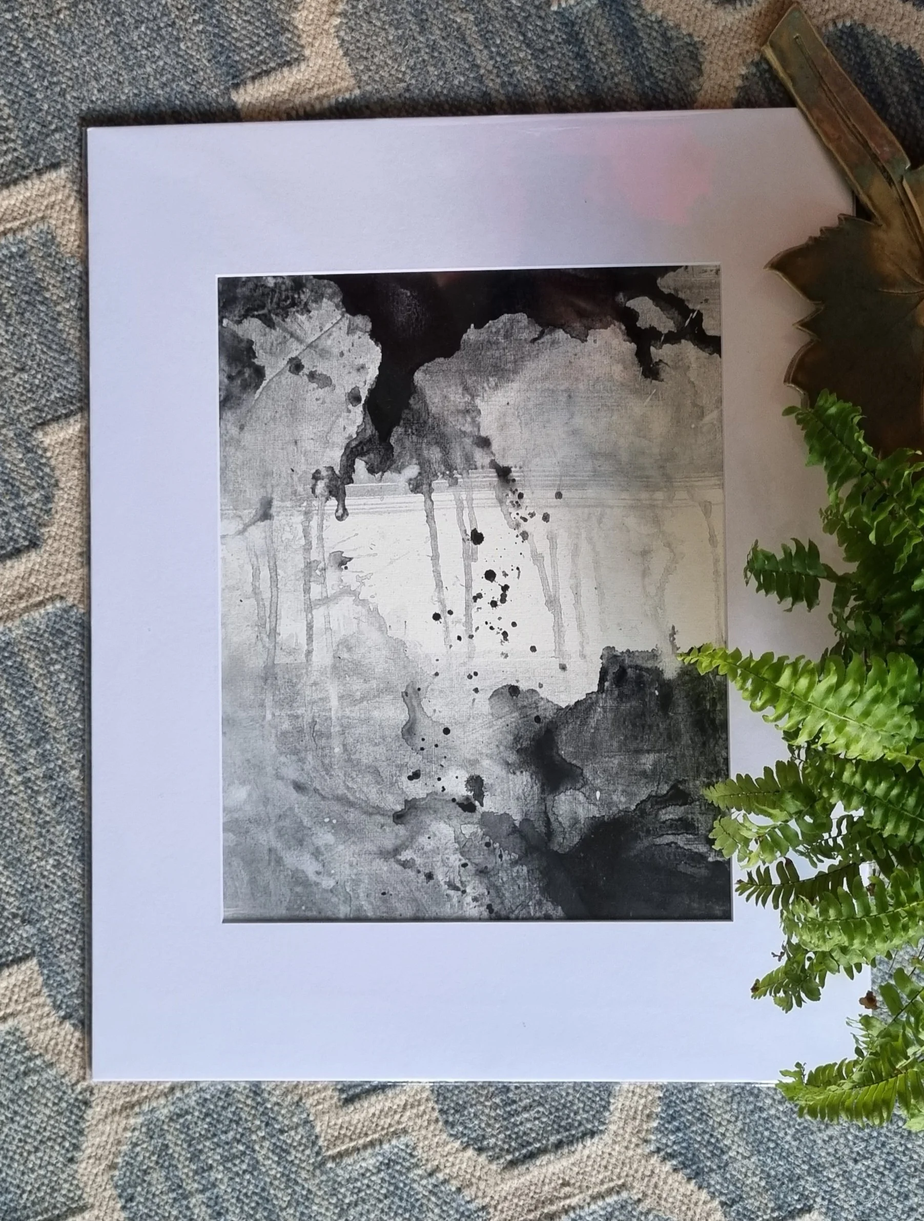 Experiments in Monochrome 4 is an abstract artwork with Chinese ink and acrylic colour on 400 gsm paper
