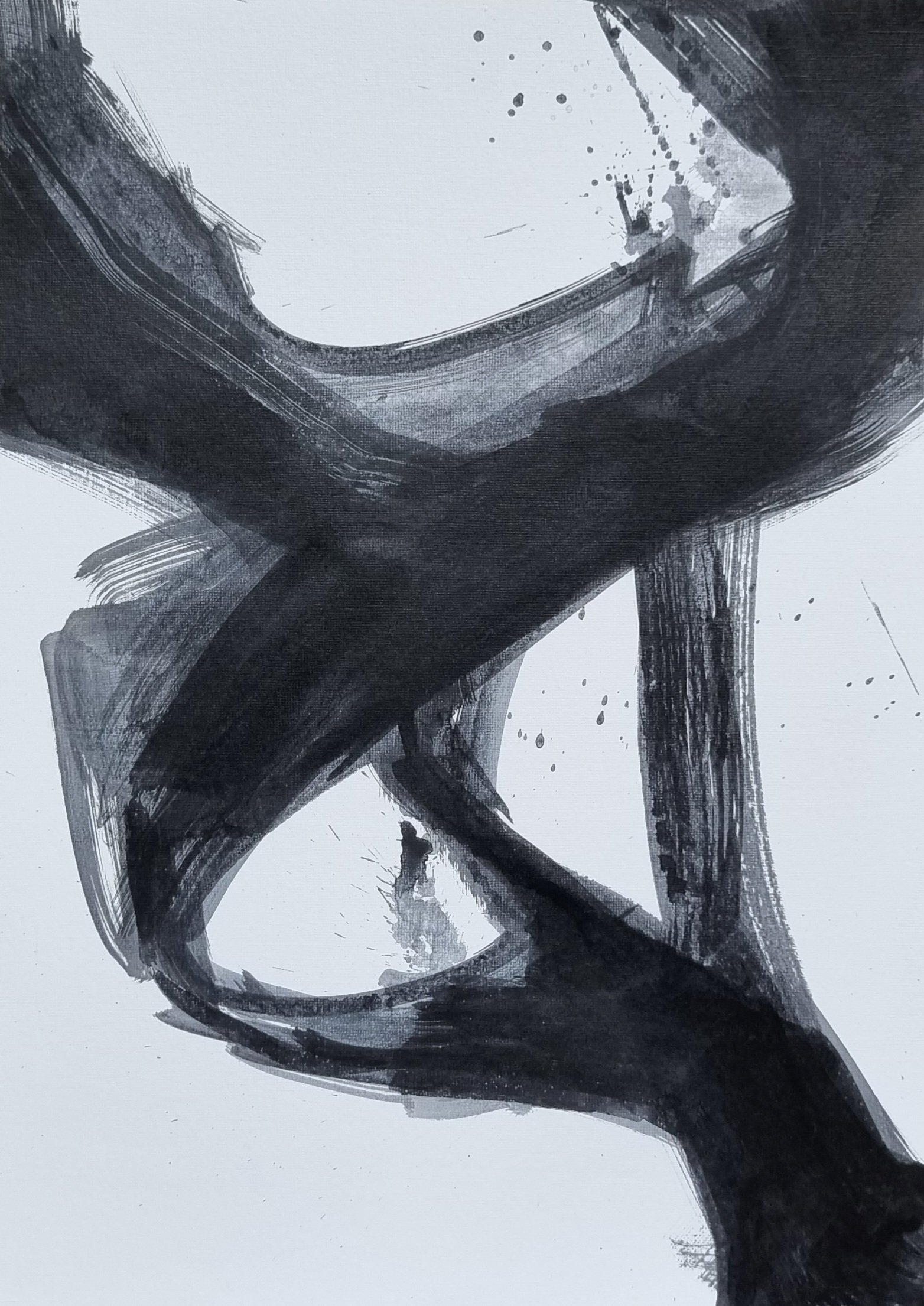 Experiments in Monochrome 5 is an abstract artwork with Chinese ink and acrylic colour on 400 gsm paper