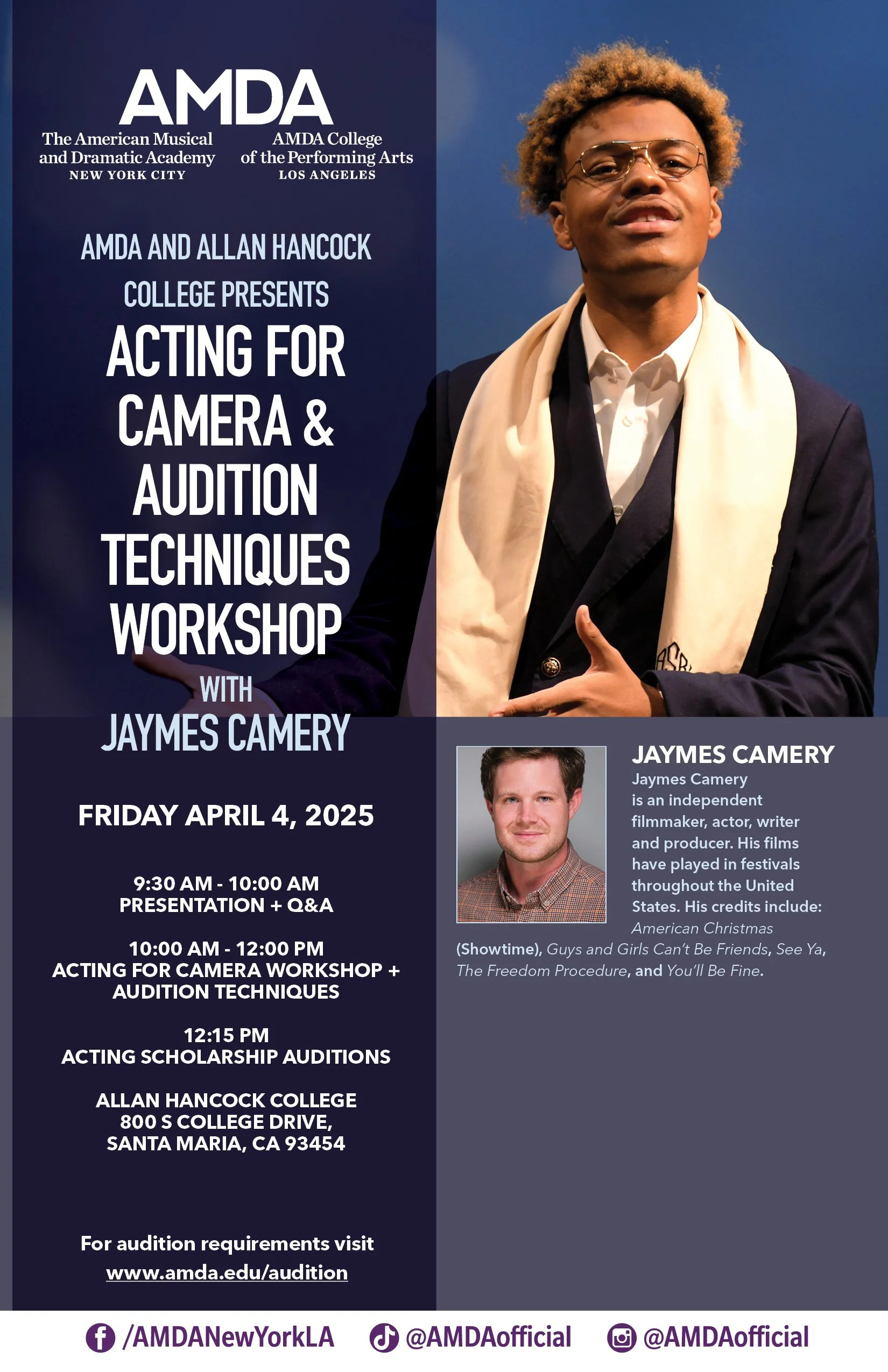 Digital Poster and Social Media asset for AMDA College of the Performing Arts, a nonprofit university. I designed the poster and selected the photo.