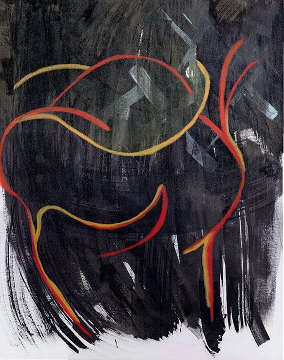 The Hunter Returns - (Paint, Ink, and Water Soluble Crayon) 16in x 20in on Canvas Panel.

This piece is an homage to a work from Japanese-American Abstract Expressionist Painter Matsumi Kanemitsu, titled The Hunter from 1960.