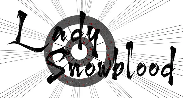 Self-initiated Lady Snowblood Logo. This manga and live-action film are very stylized works of art. I wanted to create a logo that captures the themes of violence within the story along with a tasteful depiction of blood. The circle shapes mimic the