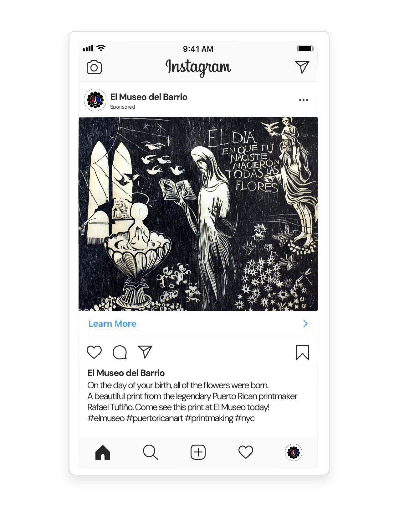 Sample Instagram Ad for El Museo del Barrio