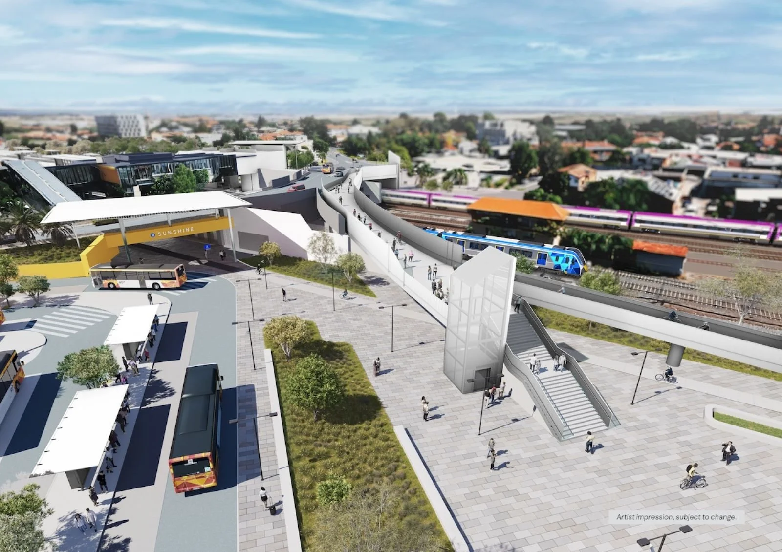 Artist impressions of the Sunshine Station Superhub planned
