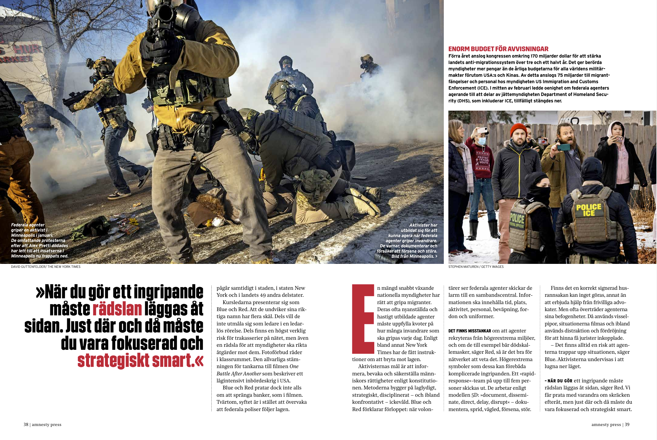 The New Resistance, in depth coverage of the US:s largest ever civil resistance movement. Amnesty Press, magazine of Amnesty International, Sweden, March 2026. Click image for link