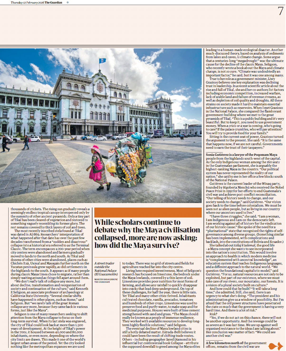 Long form project about the survival of the Maya in Guatemala for The Guardian Long Read, print and web February 12, 2026, audio March 27. Click image for link