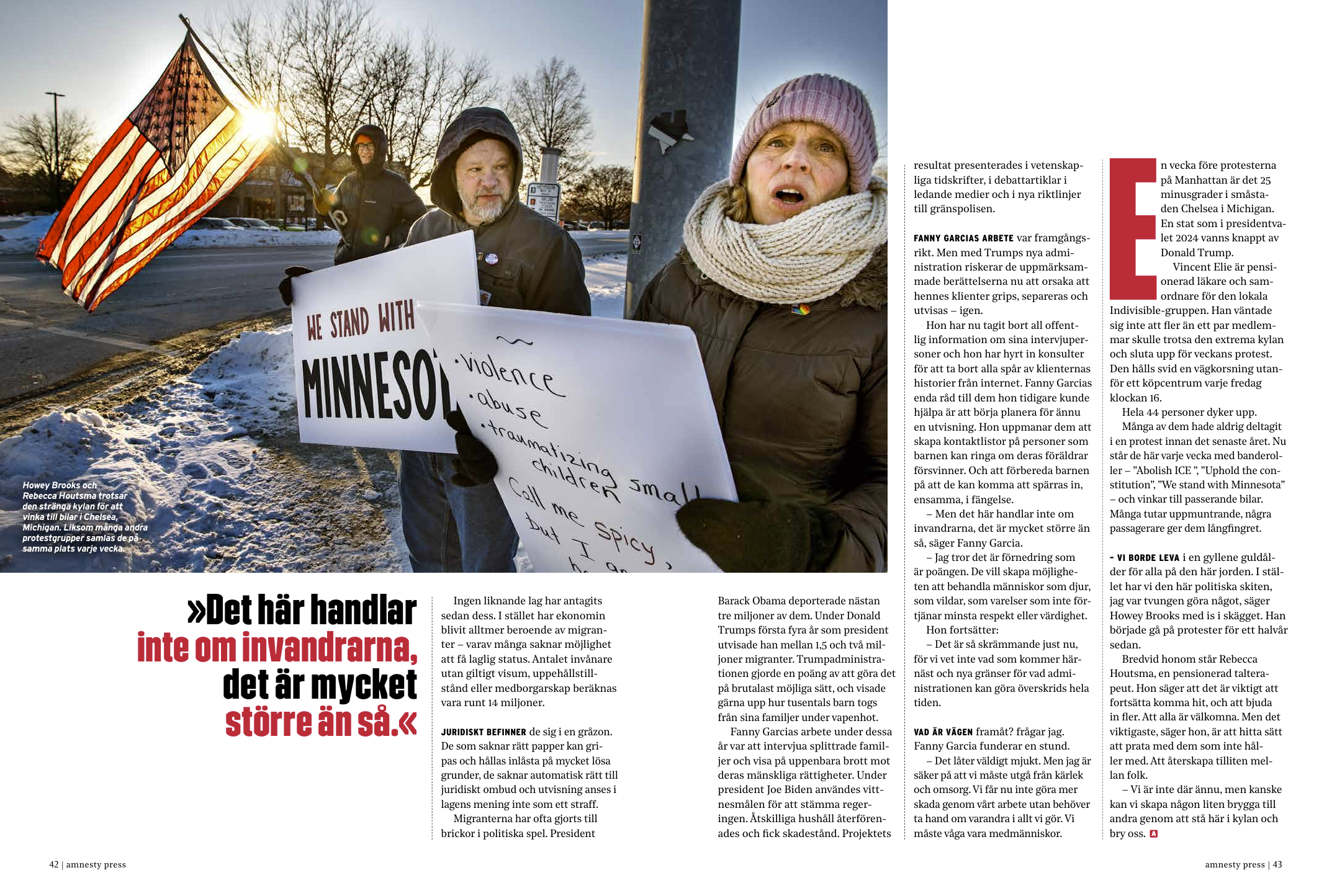 The New Resistance, in depth coverage of the US:s largest ever civil resistance movement. Amnesty Press, magazine of Amnesty International, Sweden, March 2026. Click image for link