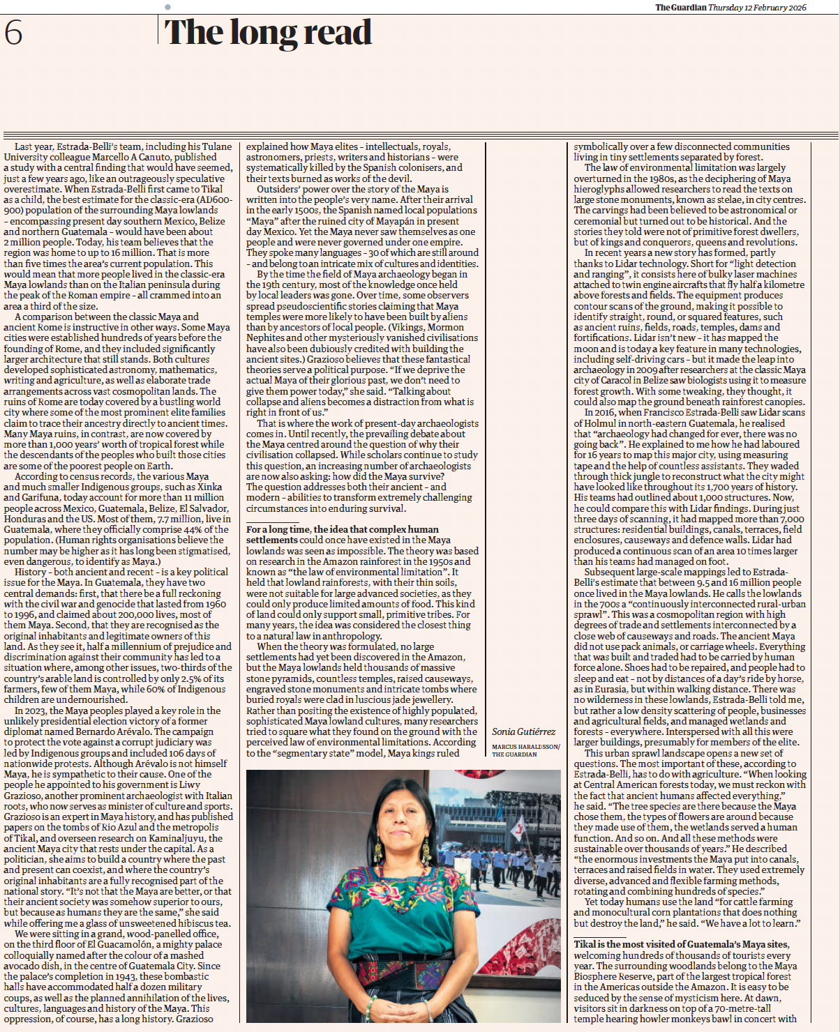 Long form project about the survival of the Maya in Guatemala for The Guardian Long Read, print and web February 12, 2026, audio March 27. Click image for link