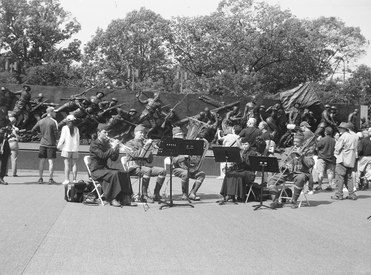 One of many live performances at the Inauguration of the National WW1 Memorial in D.C. I shot this with a Kodak Premo No. 2 and used #tmax 400 ISO film. With @eastcoastdoughboys @districtcamera  #reenactmentphotographer #portraitphotographer #greatwa