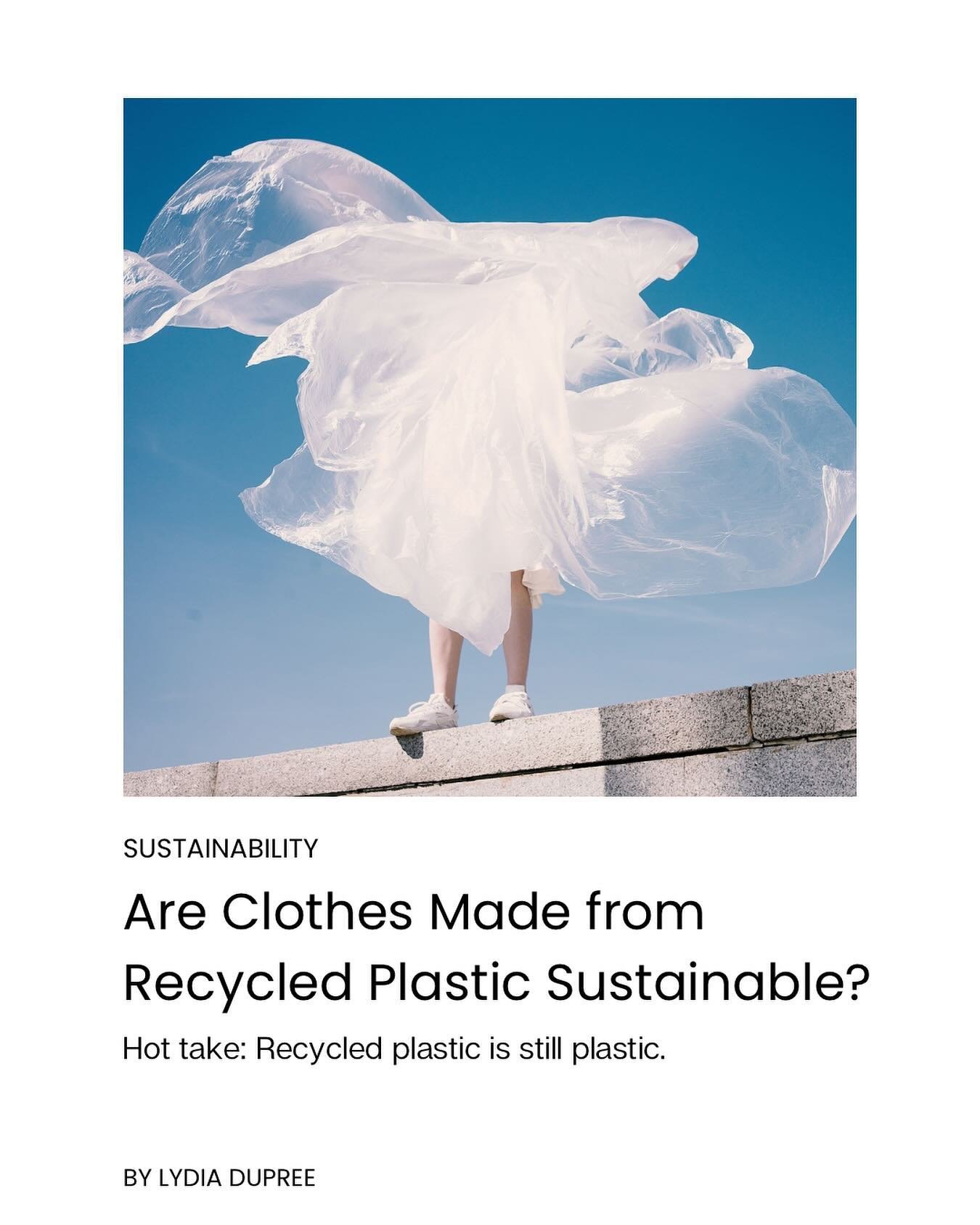 Controversial topic: Is recycled plastic in fashion *actually* sustainable?

Check out the deep dive on the topic in my story