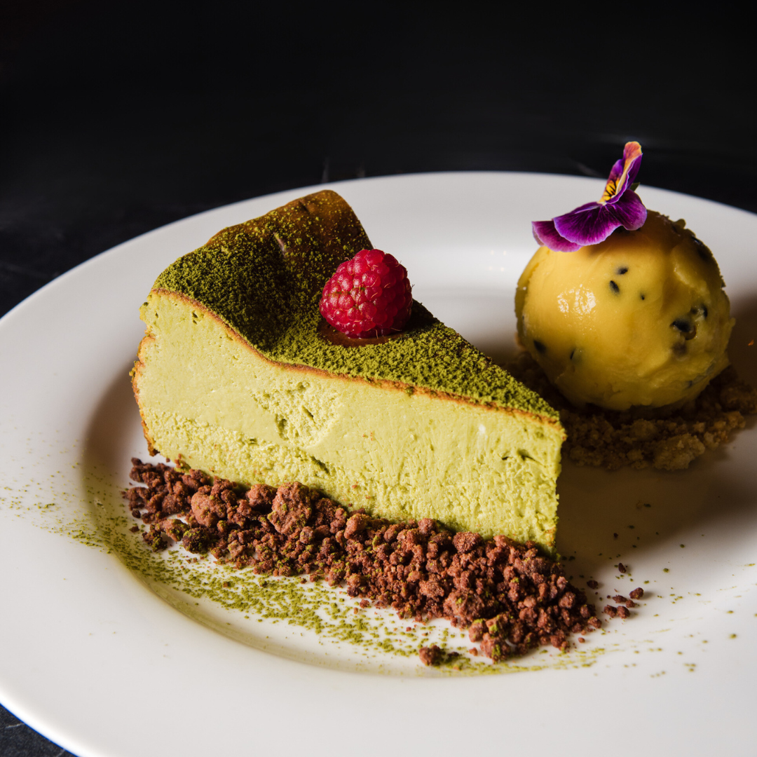 Sushia Izakaya Matcha Cheesecake and Passionfruit Sorbet Dessert Perth