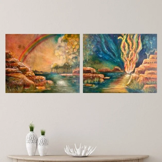 Cloud by Day and Fire By Night Dyptich (16x40 - 2 canvas)