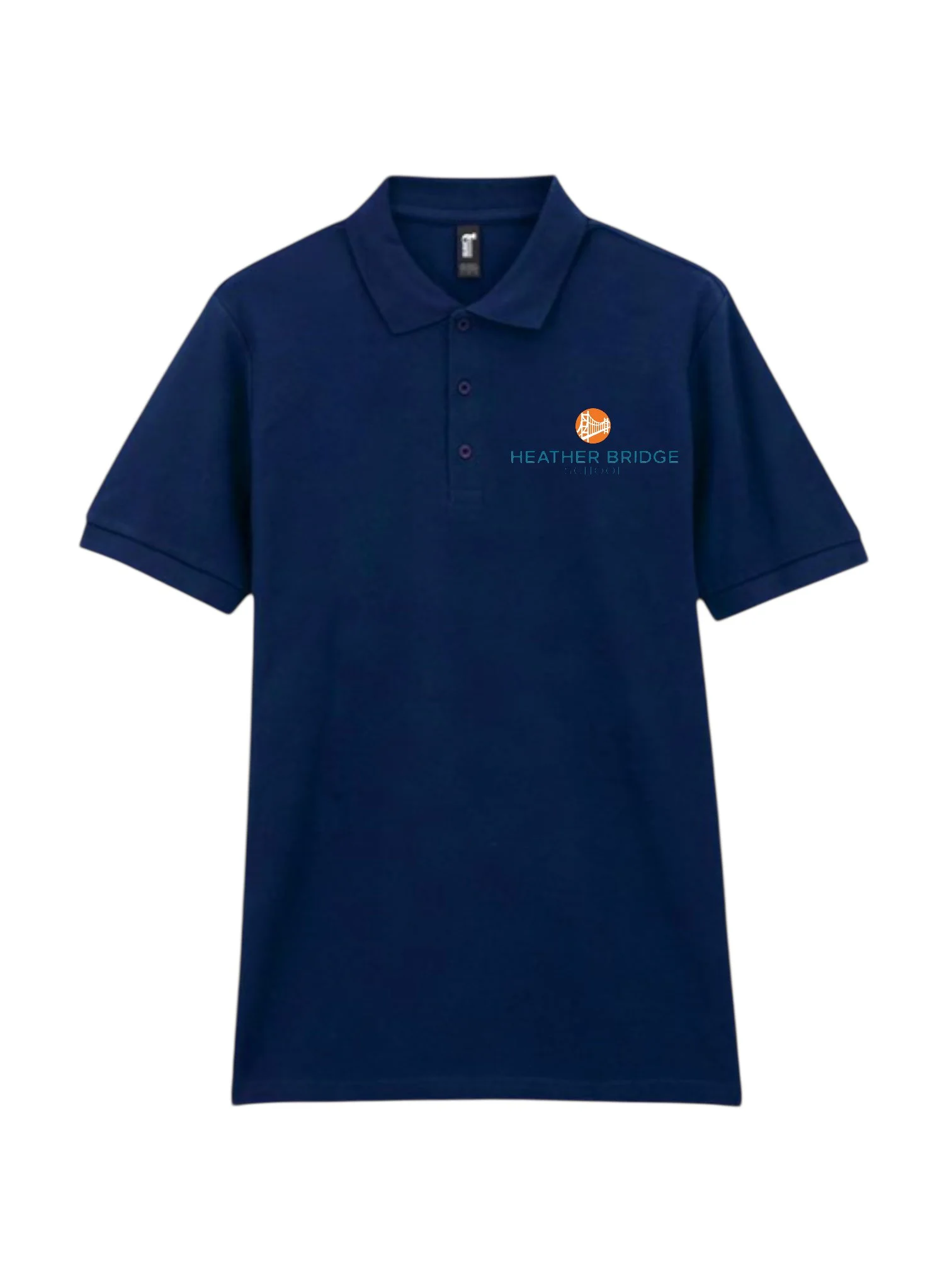 Pique Sport Polo Shirt - Heather Bridge Logo
