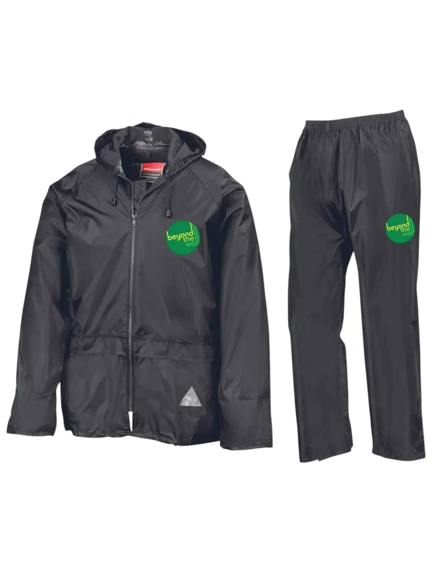 Unisex Adult Black Waterproof Jacket and Trouser Set