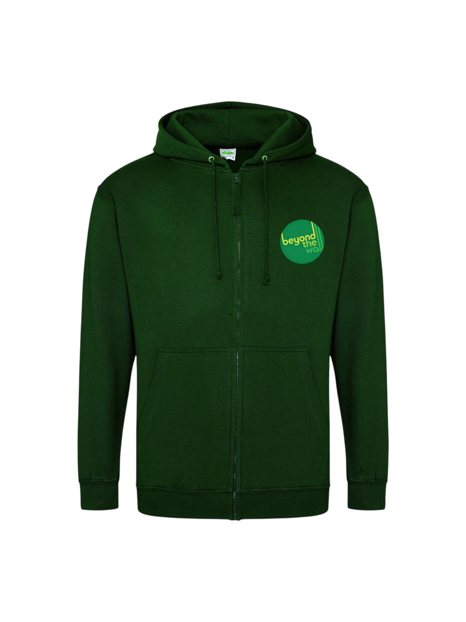 Unisex Adult Bottle Green Zip Up Hoodie