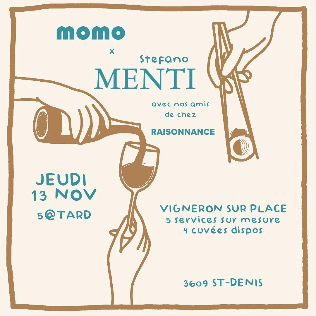 SURPRISE! 🍷 Avec nos amis de chez @raisonnancenet , on vous a pr&eacute;par&eacute; une soir&eacute;e vigneronne o&ugrave; l&rsquo;on re&ccedil;oit Stefano Menti du domaine Menti @giovannimenti et du projet @marcobarbawine . Notre chef, Christian Ve