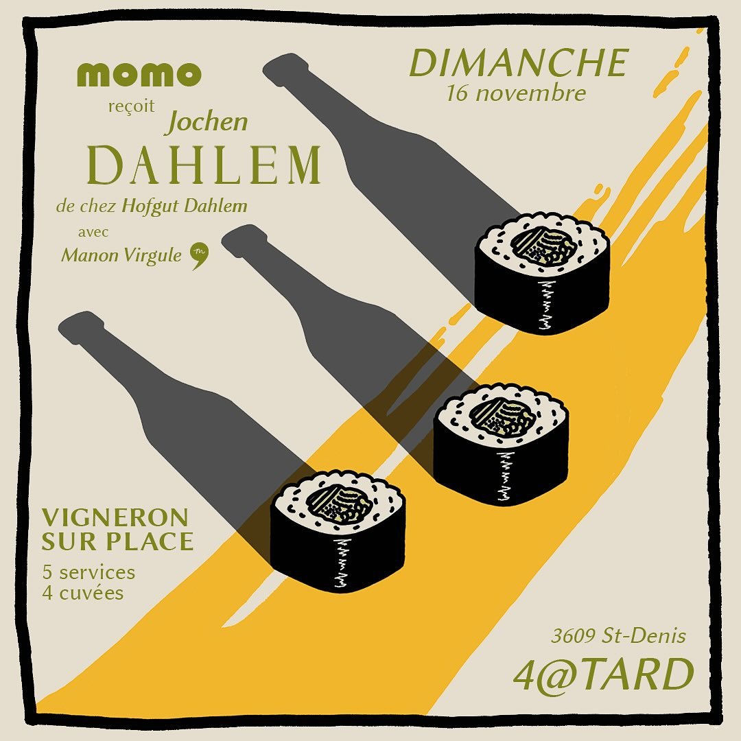 Vous avez tellement bien r&eacute;pondu &agrave; notre premier &eacute;v&eacute;nement, on a d&eacute;cid&eacute; de vous en pr&eacute;parer un deuxi&egrave;me!!! 🍷 Le dimanche 16 novembre, on re&ccedil;oit le vigneron Jochen Dahlem du @hofgut_dahle
