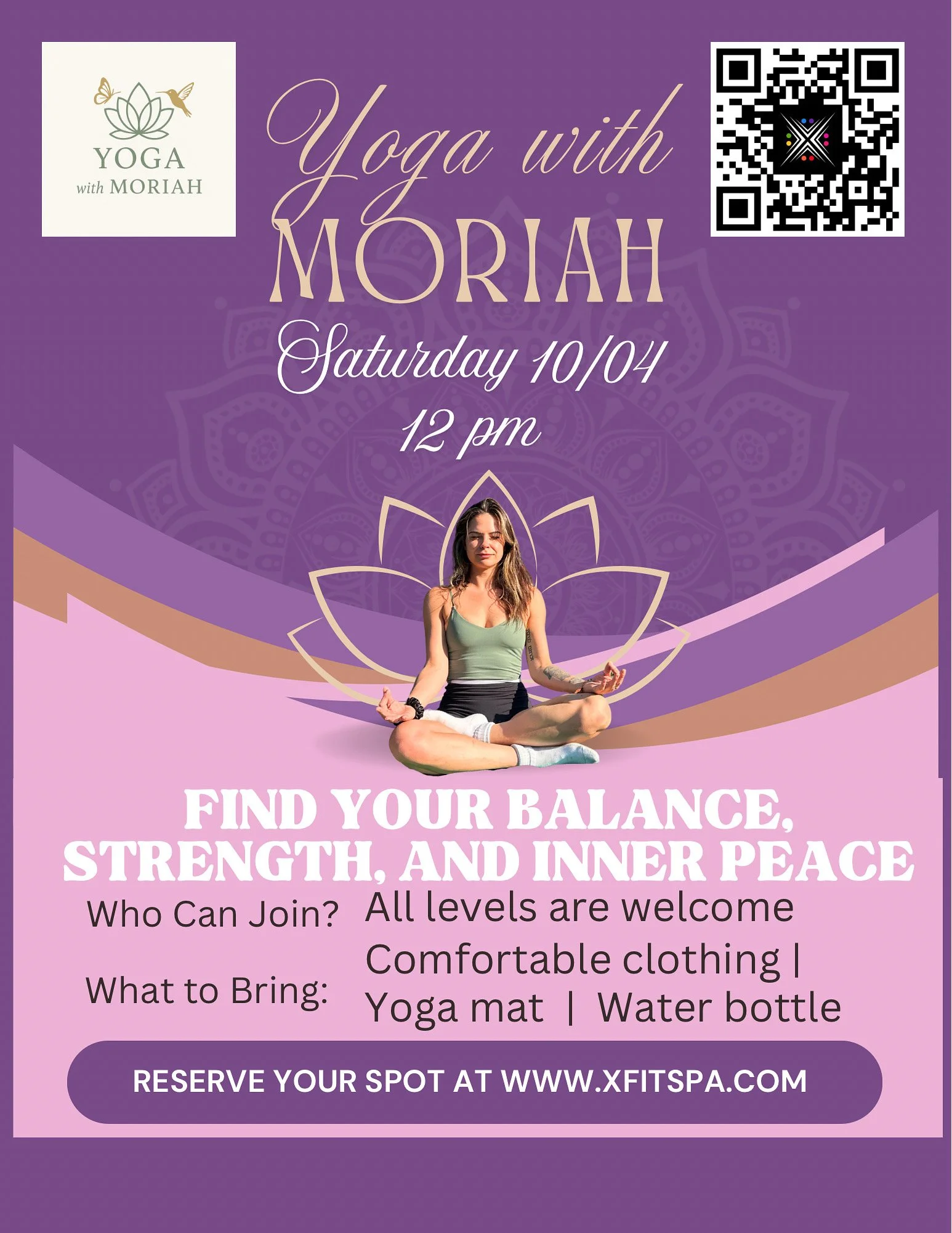 Yoga With Moriah at X-Fit Spa