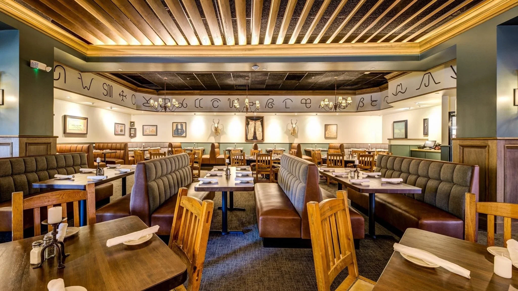 The dining room at the recently renovated and moved Reata in Fort Worth