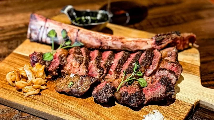 A chopped steak at Cattlemen's Steakhouse in the Stockyards in Fort Worth