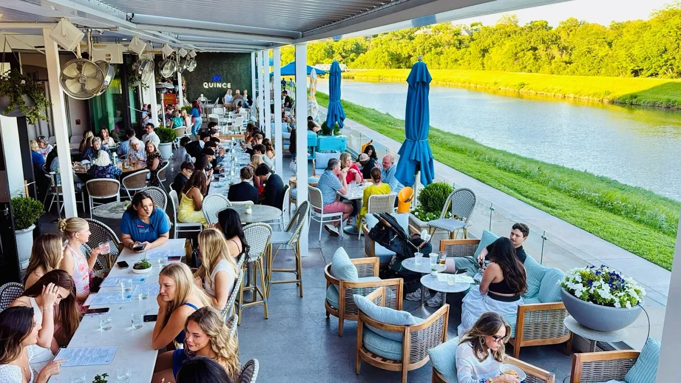 The riverfront patio at Quince