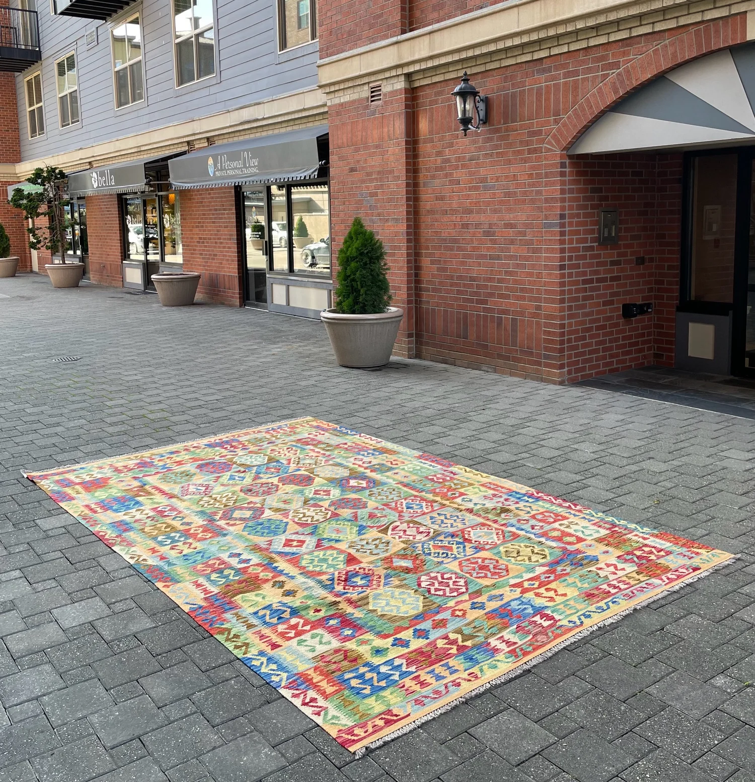 Colorful Kilim Wool Rug 7