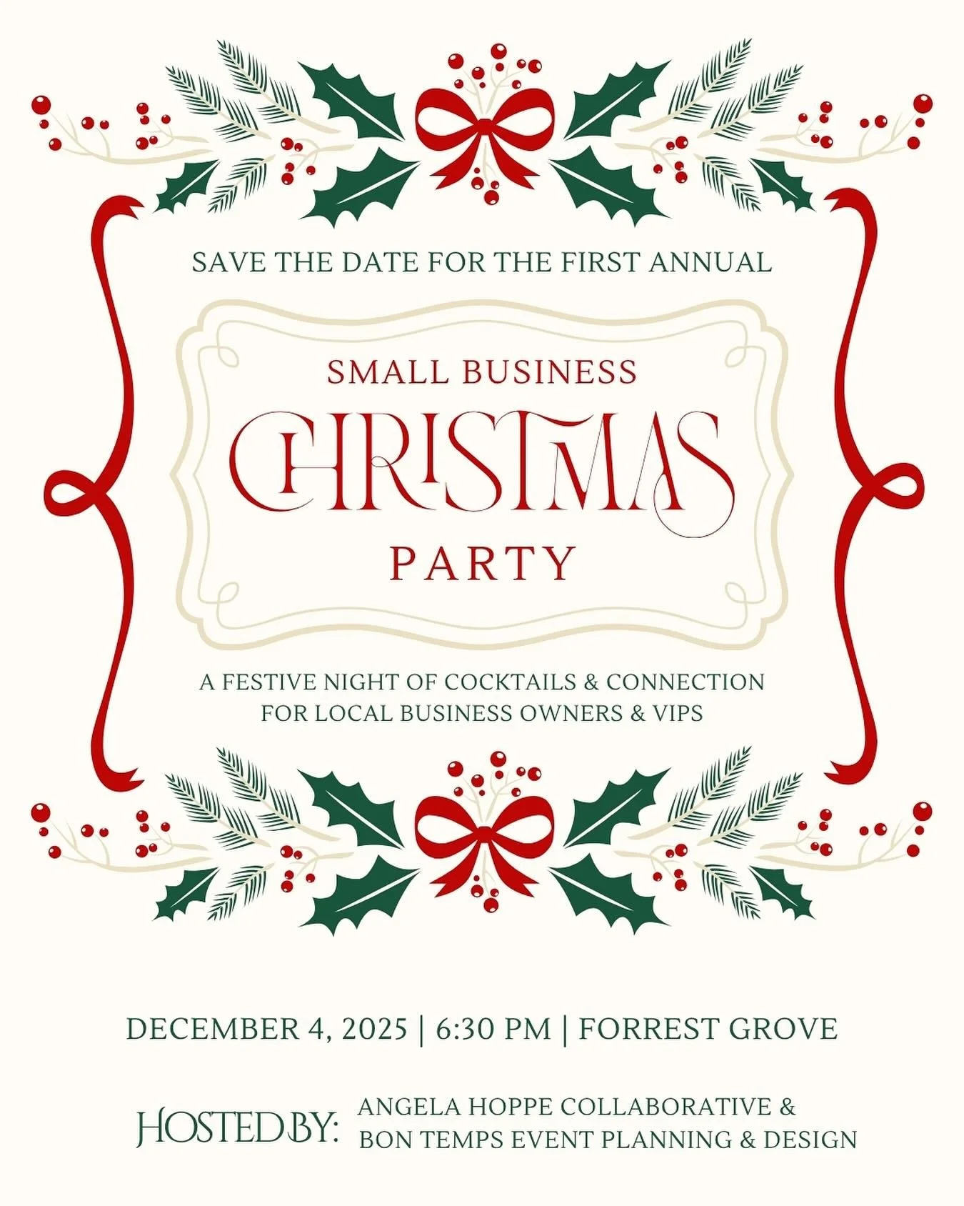 🎄✨ It&rsquo;s time to eat, drink, and be merry&hellip; small business style! ✨🎄

You spend all year making the magic happen for everyone else, and now it&rsquo;s your turn to celebrate. The First Annual Small Business Christmas Party is here to bri
