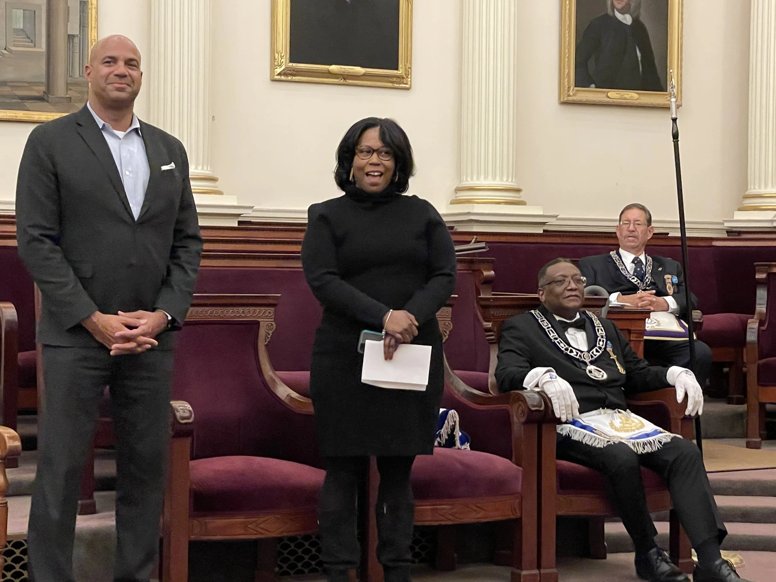  Todd Tuney and Jamille Benson from The Home for Little Wanderers, describing The Home’s mission and taking questions from members of the lodge 