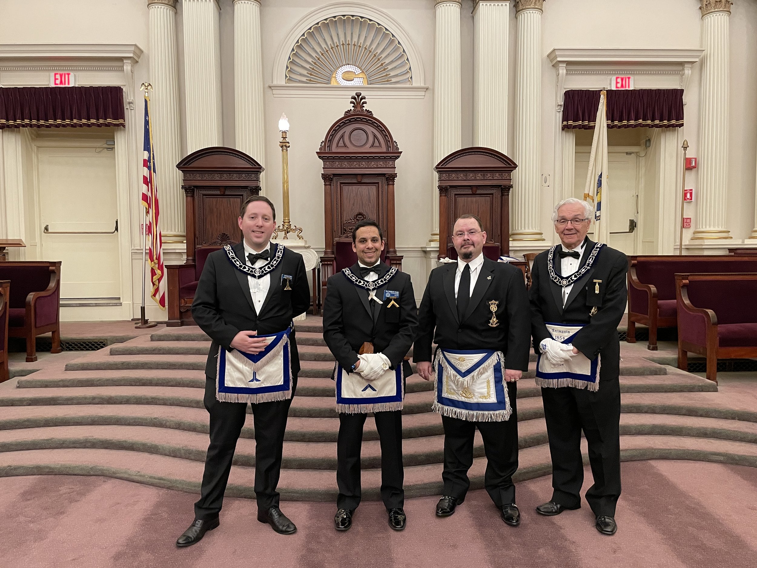  The Master and Wardens of The Henry Price Lodge  sporting the new traveling jewels gifted by Wor. Tony Nunziato 