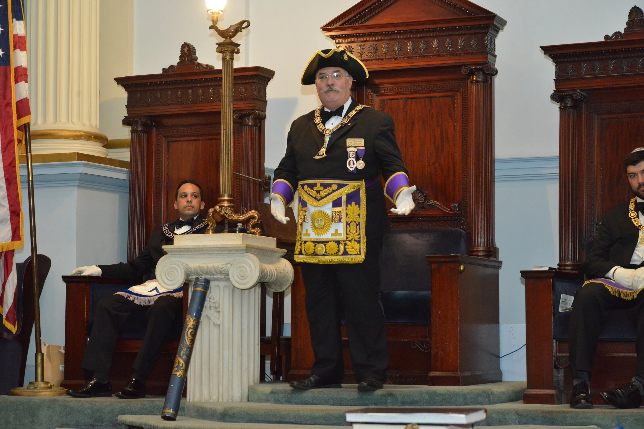  Grand Master George Hamilton giving remarks 