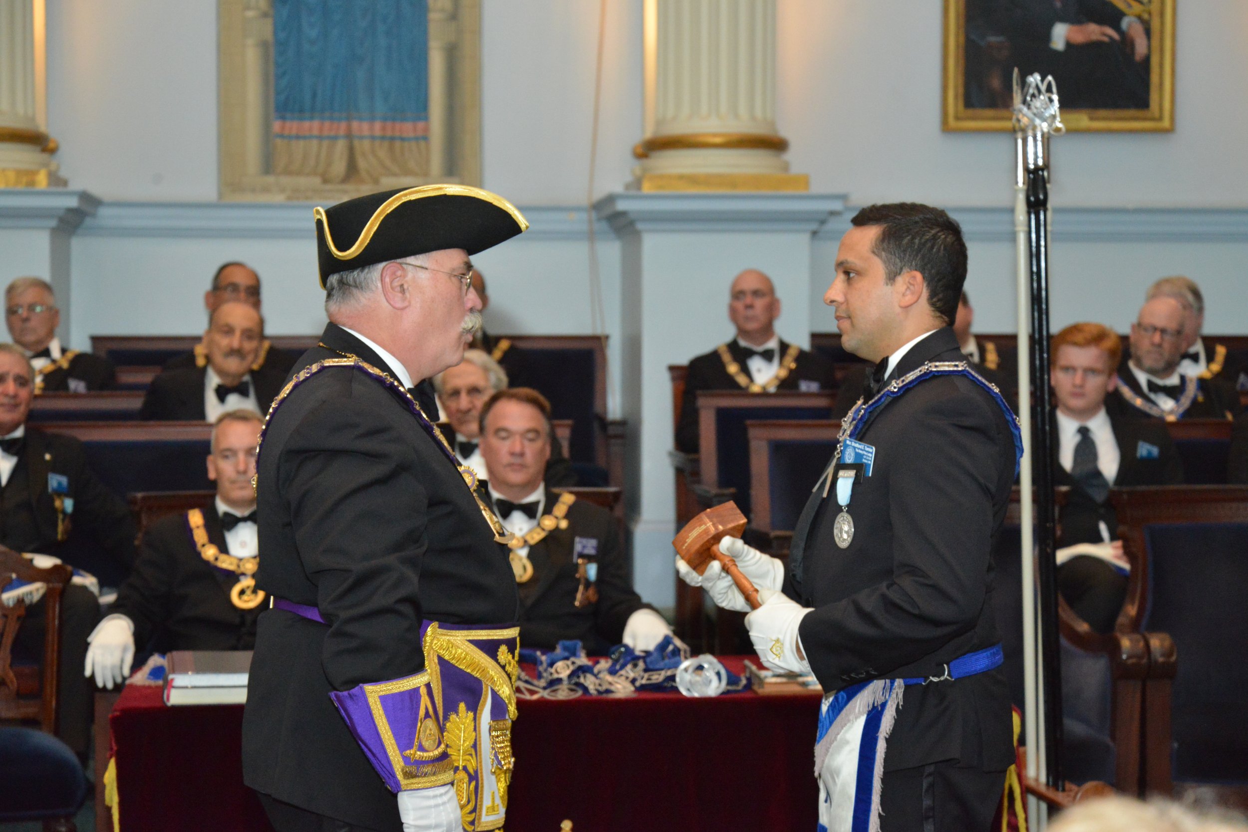  The Grand Master presented Wor. Brad Turnier with the Hiram, or gavel of authority 