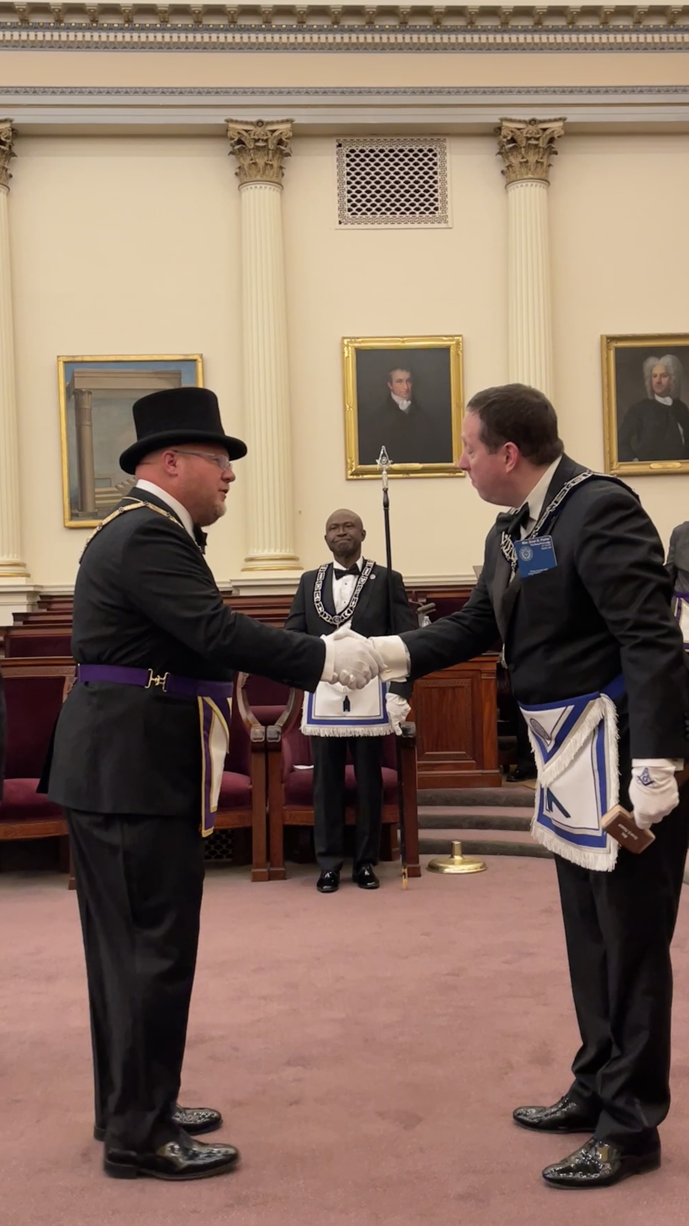 Worshipful Master welcoming the DDGM to The Henry Price Lodge