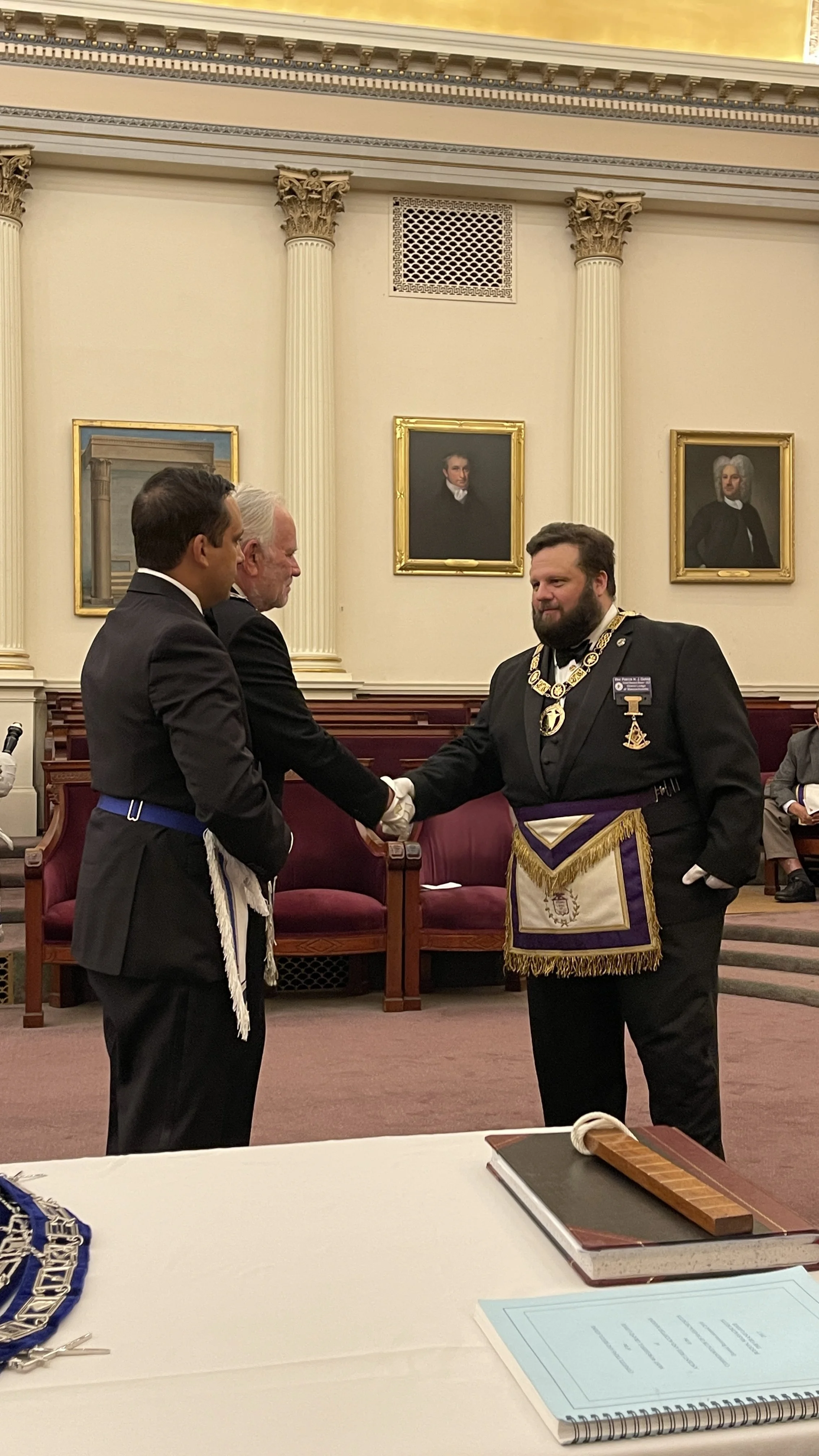  Wor. Bradbury Marston and Wor. Bradford Turnier installed as Treasurer/Asst. Treasurer 