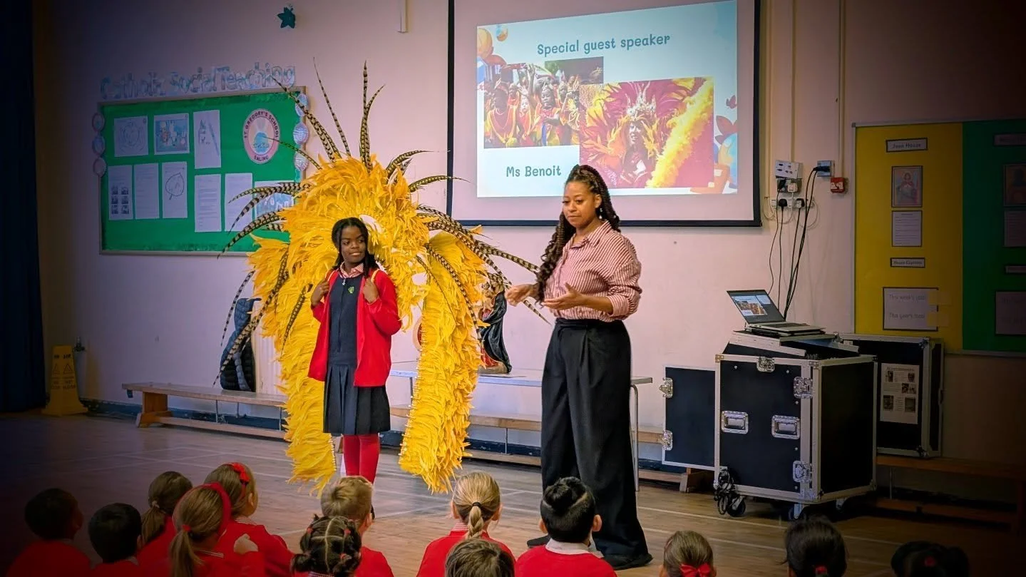 🎉 Today our pupils enjoyed a vibrant assembly led by our special guest speaker &mdash; Ms Benoit, one of our Year 3 teachers! ✨

She shared her expert knowledge about the roots and history of Notting Hill Carnival, helping us understand its rich cul